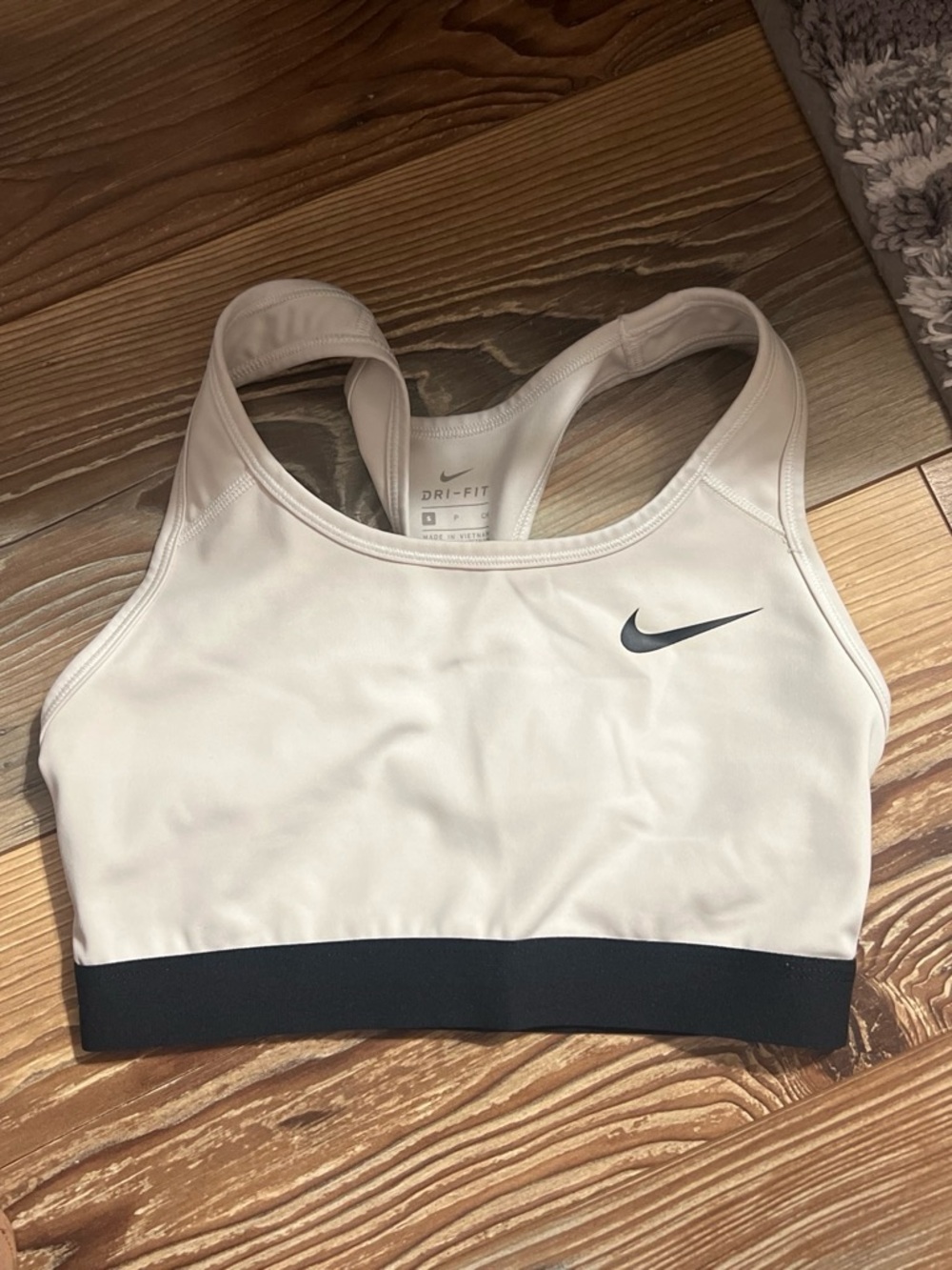 Nike Light Beige Sports Bra with Black Underband